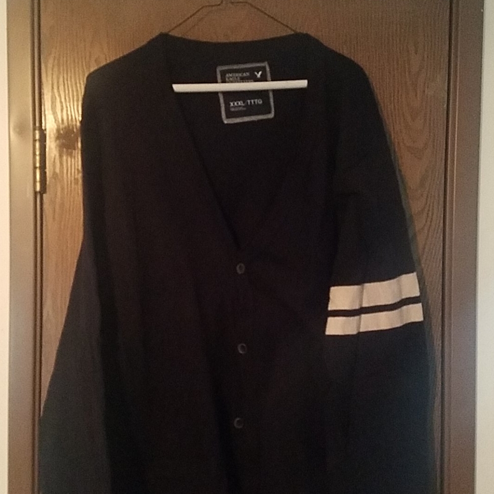 American Eagle navy school cardigan